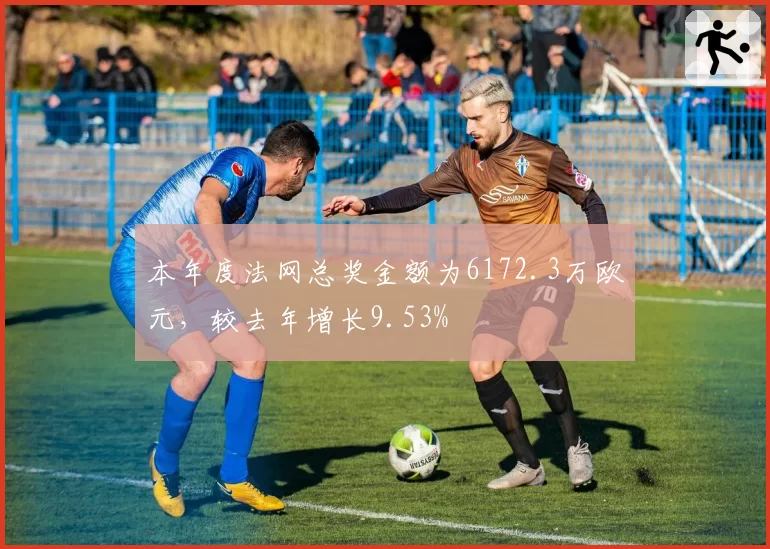 本年度法网总奖金额为6172.3万欧元，较去年增长9.53%